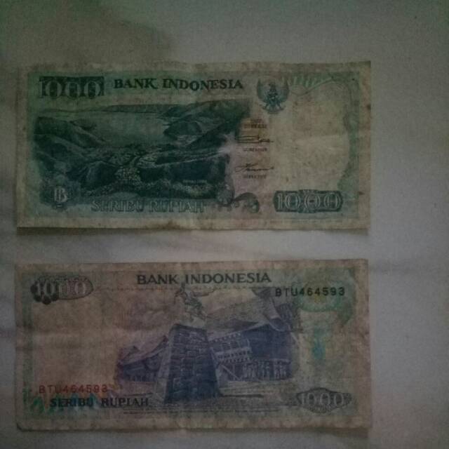 Uang lama 1000 rupiah thn 1992