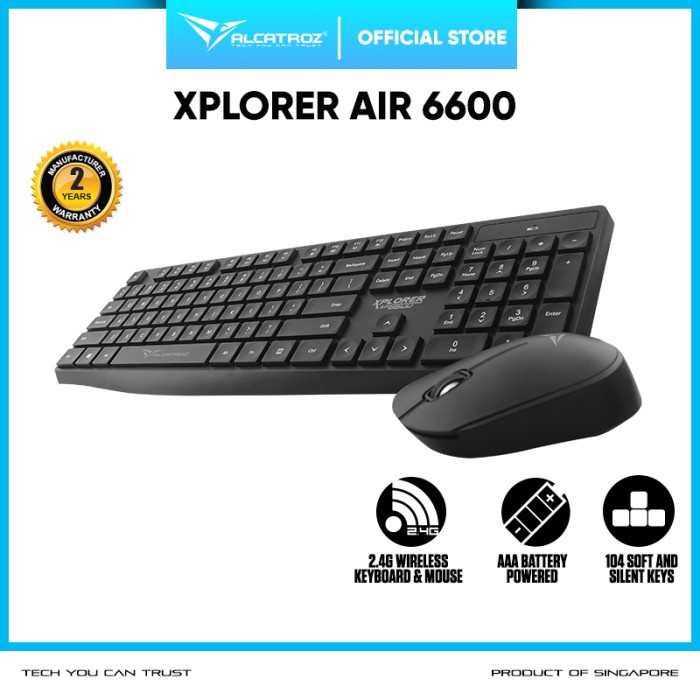 Alcatroz Wireless Combo Keyboard Mouse Xplorer Air 6600