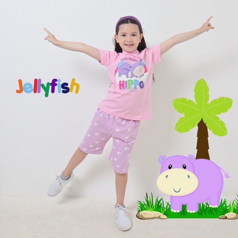 Baju Setelan Anak Jellyfish - Baju Set Jelly Fish Celana laki laki perempuan 2 4 6 8 10 Tahun