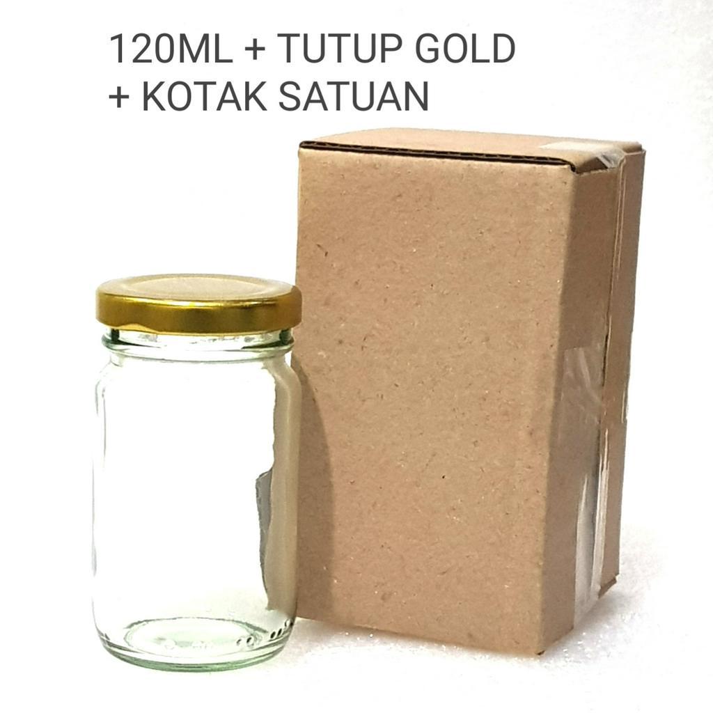 120ml Botol Kaca Silinder Bulat 120ml BARU + TUTUP SENG / BOTOL Jar 120ml botol jar Beling 120 ml DAN TUTUP BARU s1 bonus sarung tangan plastik isi 100 pcs untuk pembelian 60 pcs