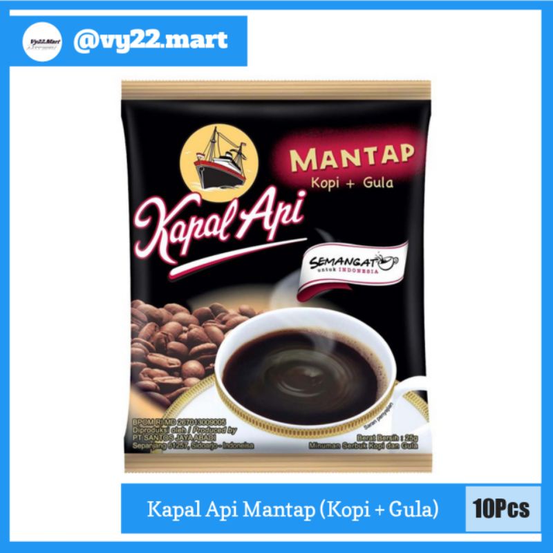 

Kopi Kapal Api Mantap Kopi + Gula isi 10pcs (1 Renceng)