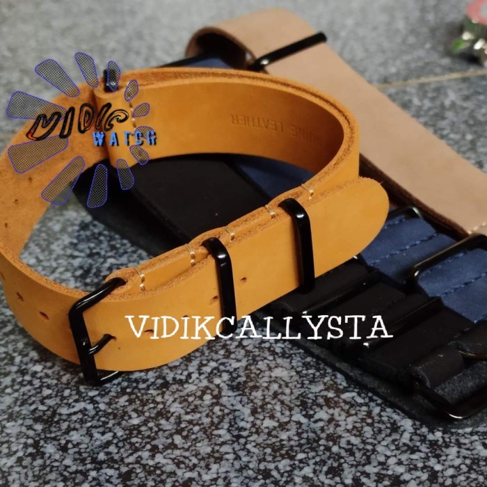 Tali jam Tangan Strap Zulu Nato 20mm 22mm Kulit Asli Classic 20 22