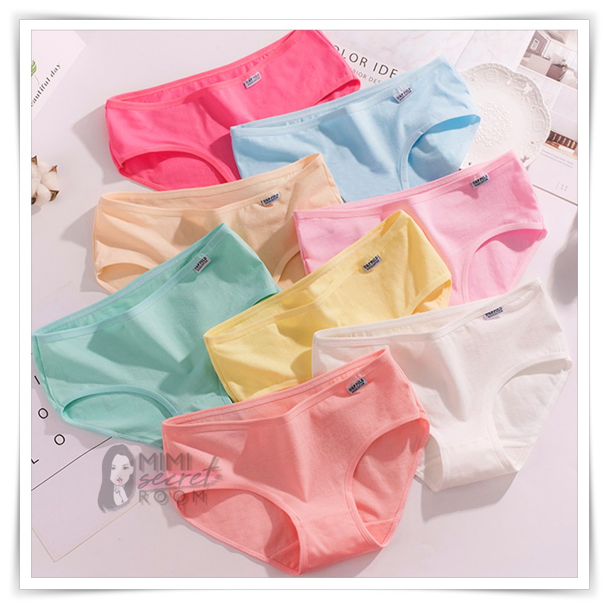 ❤ MIMI ❤ Celana Dalam Katun CD Wanita Sexy Basic Cotton Polos Adem IMPORT TERLARIS TERMURAH