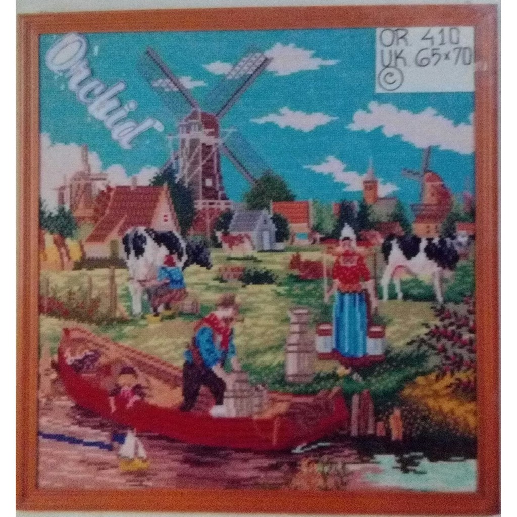 KRUISSTEEK KRISTIK ORCHID MOTIF PEMANDANGAN OR 410