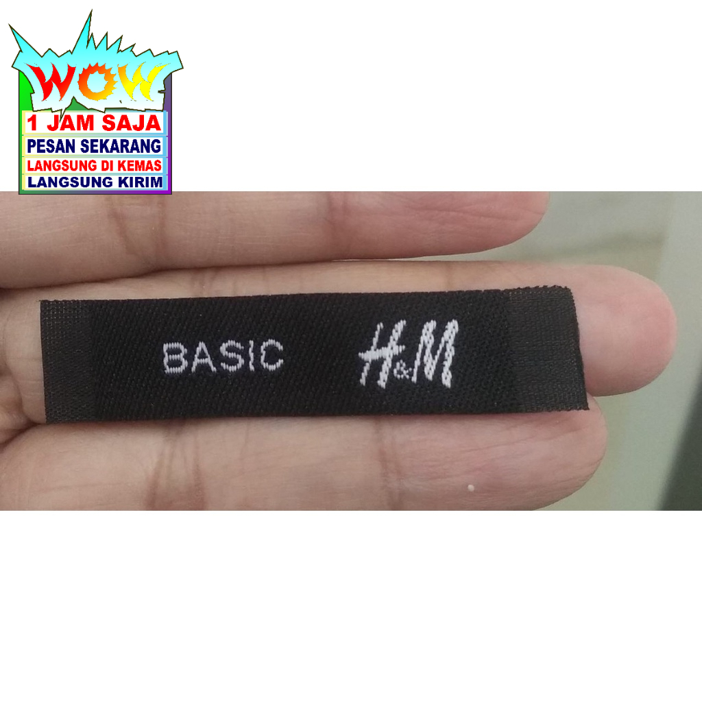 

H&my SLIP LABEL WOVEN RAJUT BORDIR COTTON SUPER PREMIUM CO 1X DI KIRIM 600PCS