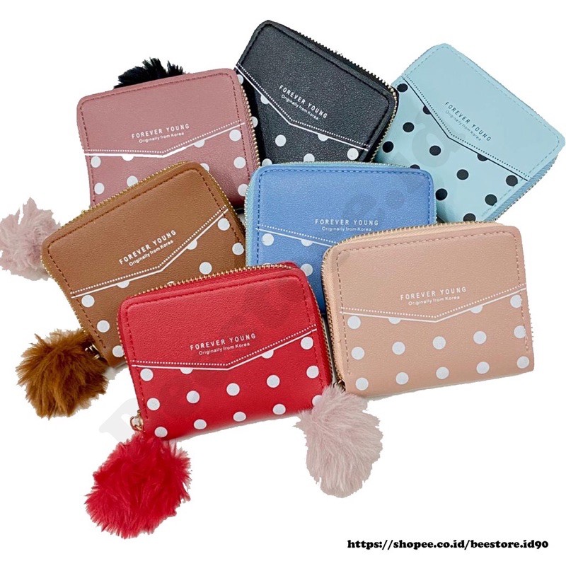 DOMPET POLKADOT POM POM