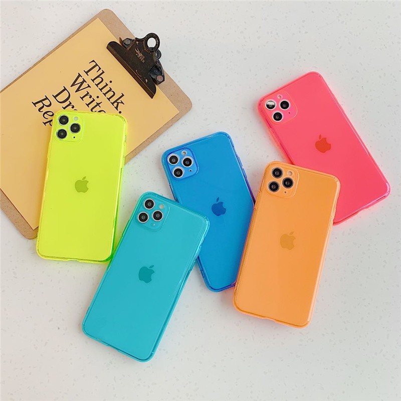 Warna neon TPU case IPhone 11ProMax  Casing  iPhone 6 / 7 / 8 Plus X / XS / XR / Max iPhone Cover