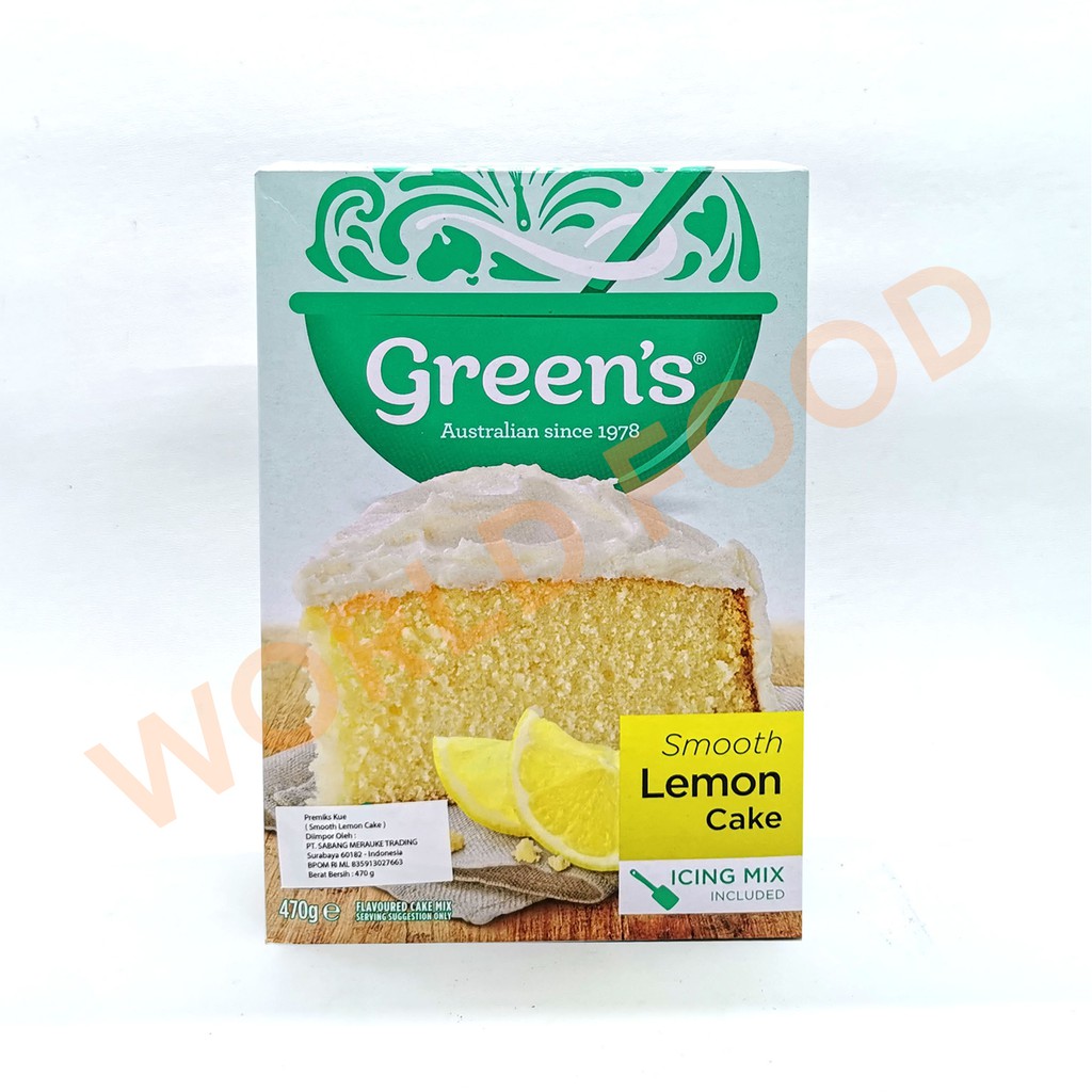 

TEPUNG PANCAKE KUE - GREENS GREN'S GRENS GREEN'S SMOOTH LEMON CAKE 470GR