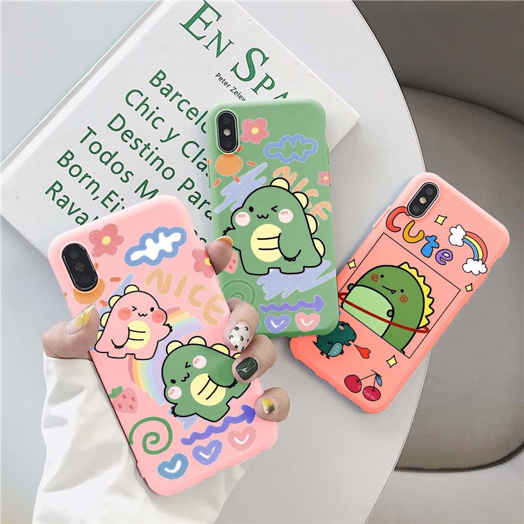 GSC CASE CASING DESAIN DINO PINK UNTUK SAMSUNG A01 A01 CORE A10S A10 A20 / A30 A20S A21S A51 A8 2018