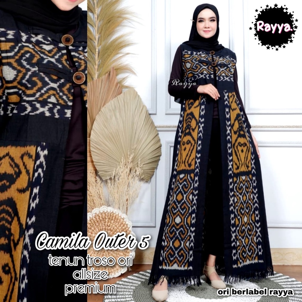 GAMIS BATIK/TENUN ALLSIZE KUALITAS BUTIK ~ BAHAN TENUN TROSO ORI ~ CAMILLA OUTER ORIGINAL RAYYA