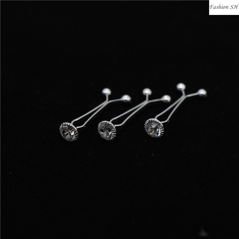 6 Pcs bros Klip Kristal Bening Warna Campur Gaya Turki Untuk Hijab M20027-6PCS