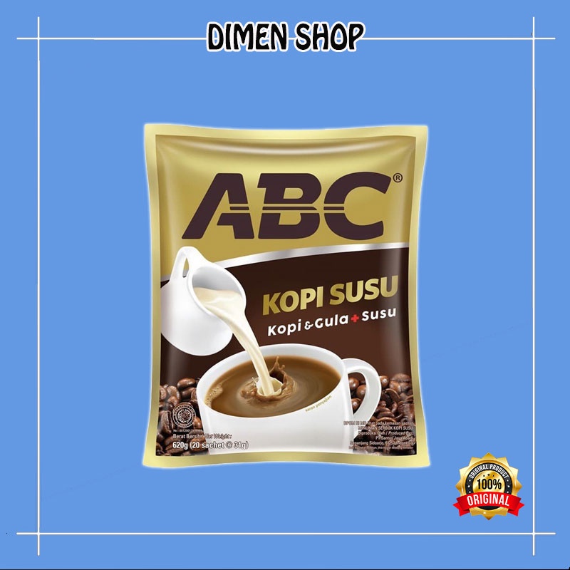 

Kopi ABC Susu + Gula 3 in 1 Saset Renceng Dus Grosiran Agen Warung Murah Meriah Dimen Shop