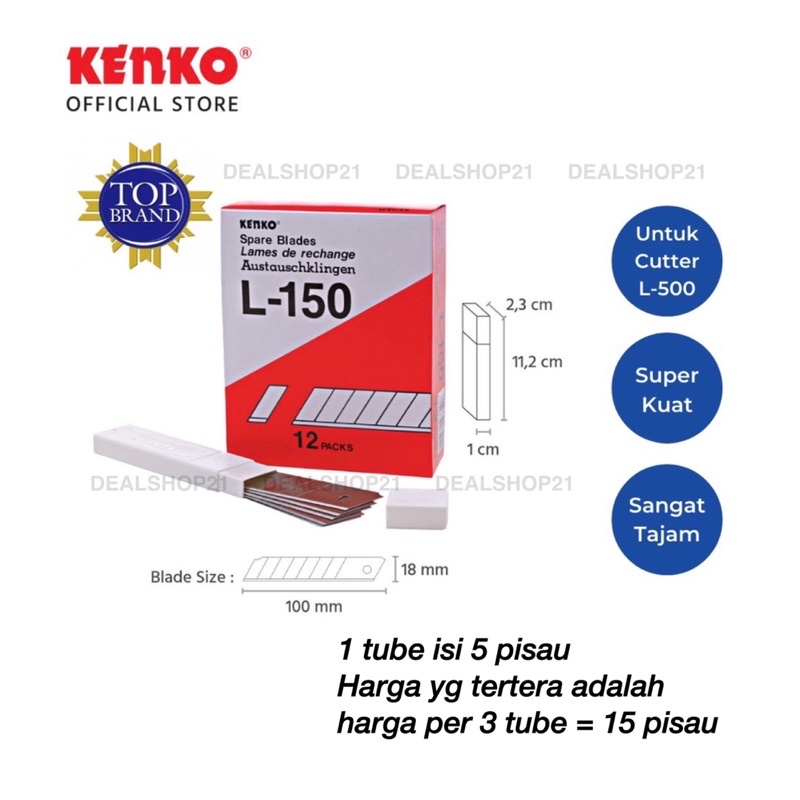 Kenko Cutter Blade L-150 (18 Mm) | ISI CUTTER | REFILL CUTTER