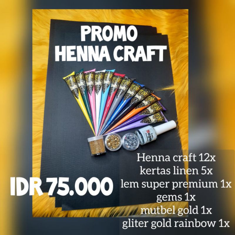 

paket 48 henna craft promo bess seller