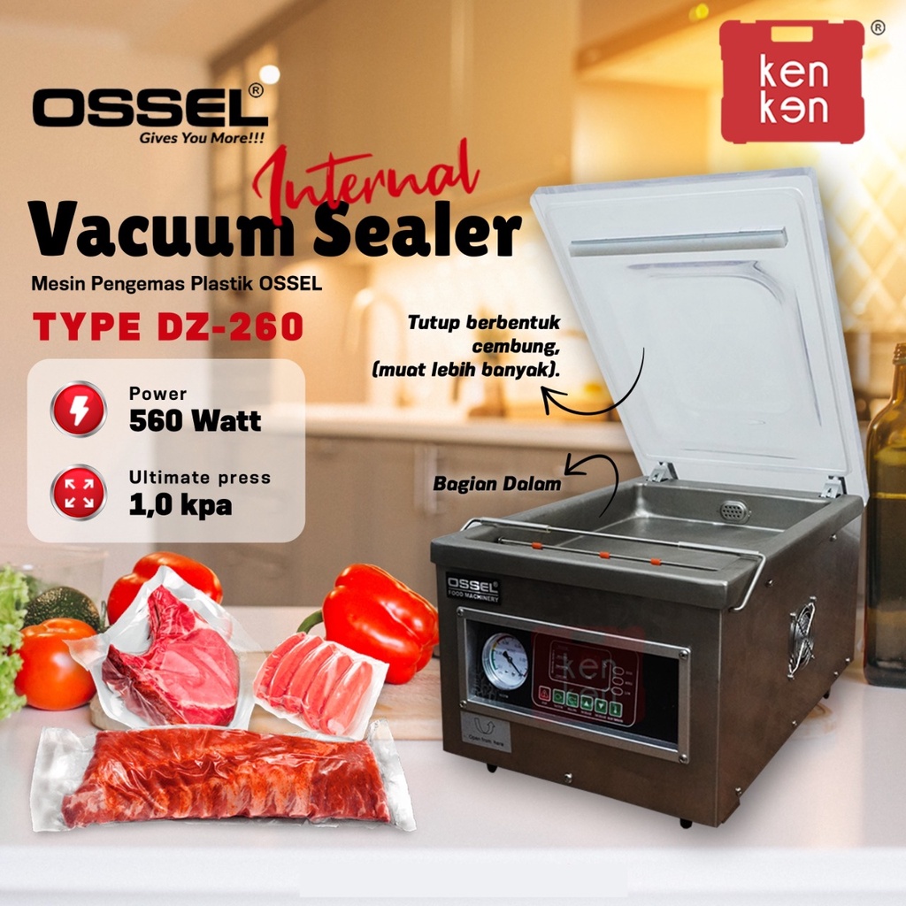 Internal Vacuum Sealer Vakum Sealer Makanan DZ-260 Ossel