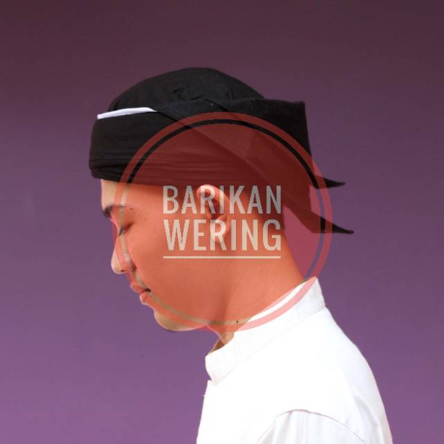 Iket Kepala Sunda Kombinasi Makuta Naga & Candra Sumirat Hitam Polos - Iket Blangkon Sunda Premium