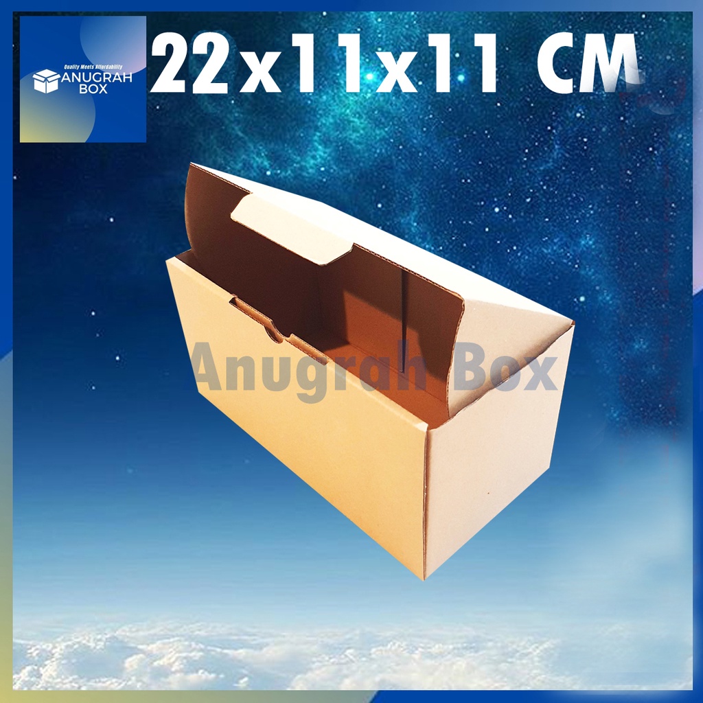

Kardus box 22x11x11 cm (ECER) Diecut dus kue kotak packing toples baju