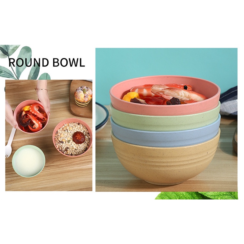 (COD) Mangkok Plastik Wheatstraw Plastic Bowl Mangkuk Warna MALL SHOPPING