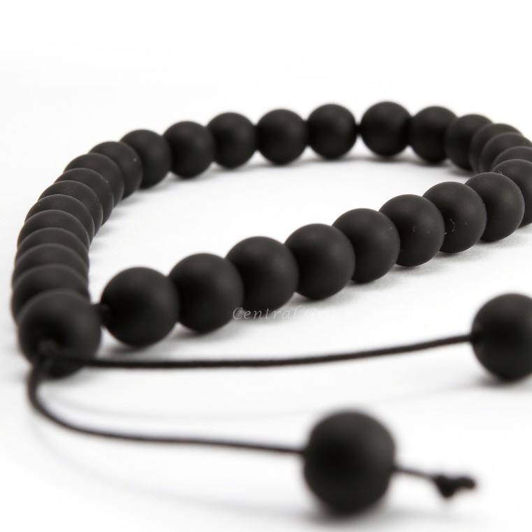 GELANG KEREN PRIA WANITA BATU BATU BLACK ONYX DOFF ORIGINAL GARANSI