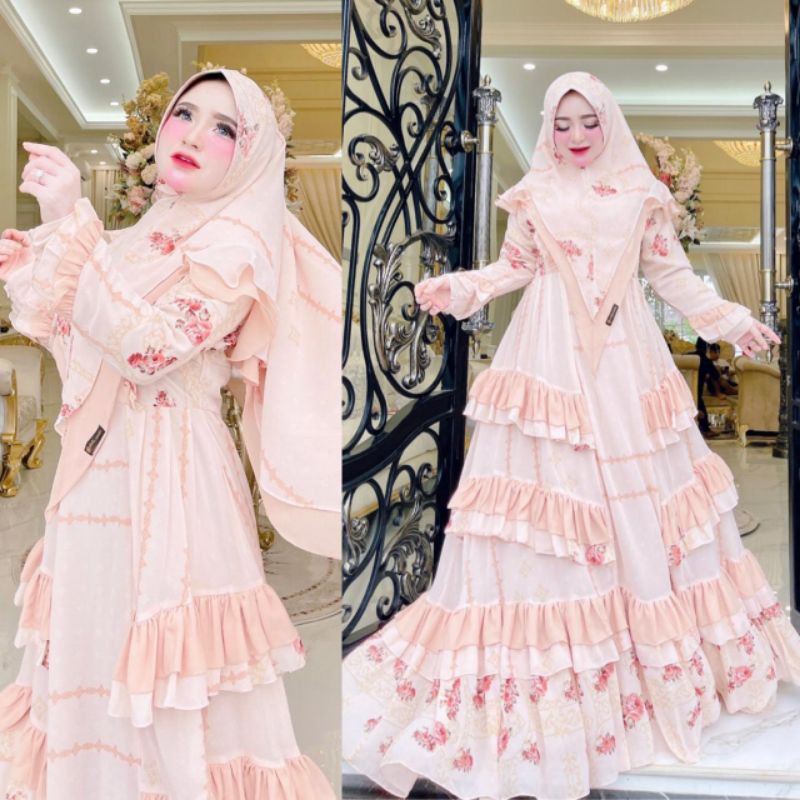 GAMIS SYARI MEWAH LILAC ORIGINAL SHELLASAUKIA
