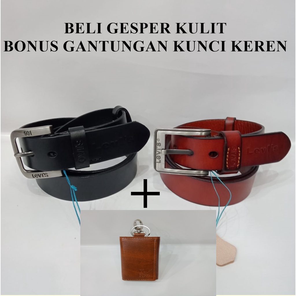 ikat pinggang kulit import asli - gesper kulit import original - setiap pembeliian gratis gantung kunci - bisa cod