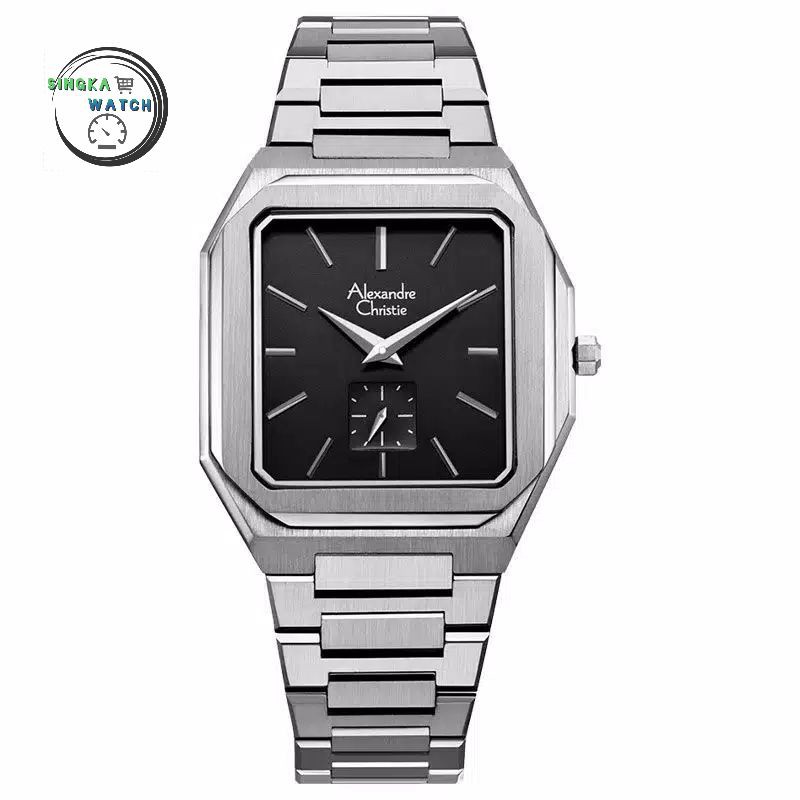 JAM TANGAN COWOK ALEXANDRE CHRISTIE AC ORIGINAL SERI 8601MS SILVER HITAM