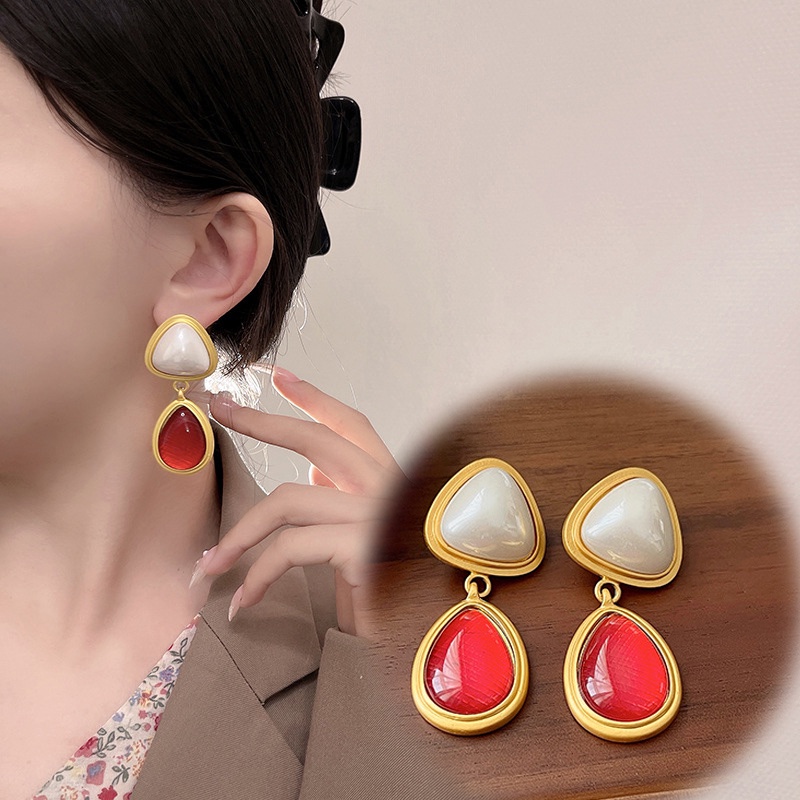 Anting Gantung Panjang Model Segitiga Gaya Retro Untuk Wanita