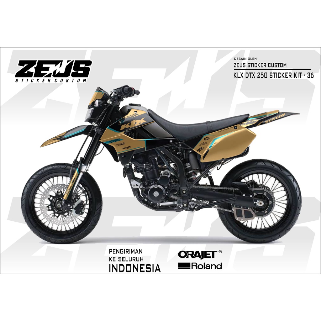 Decal Sticker - Stiker Dekal Klx Dtx 250 Zeus SC 36