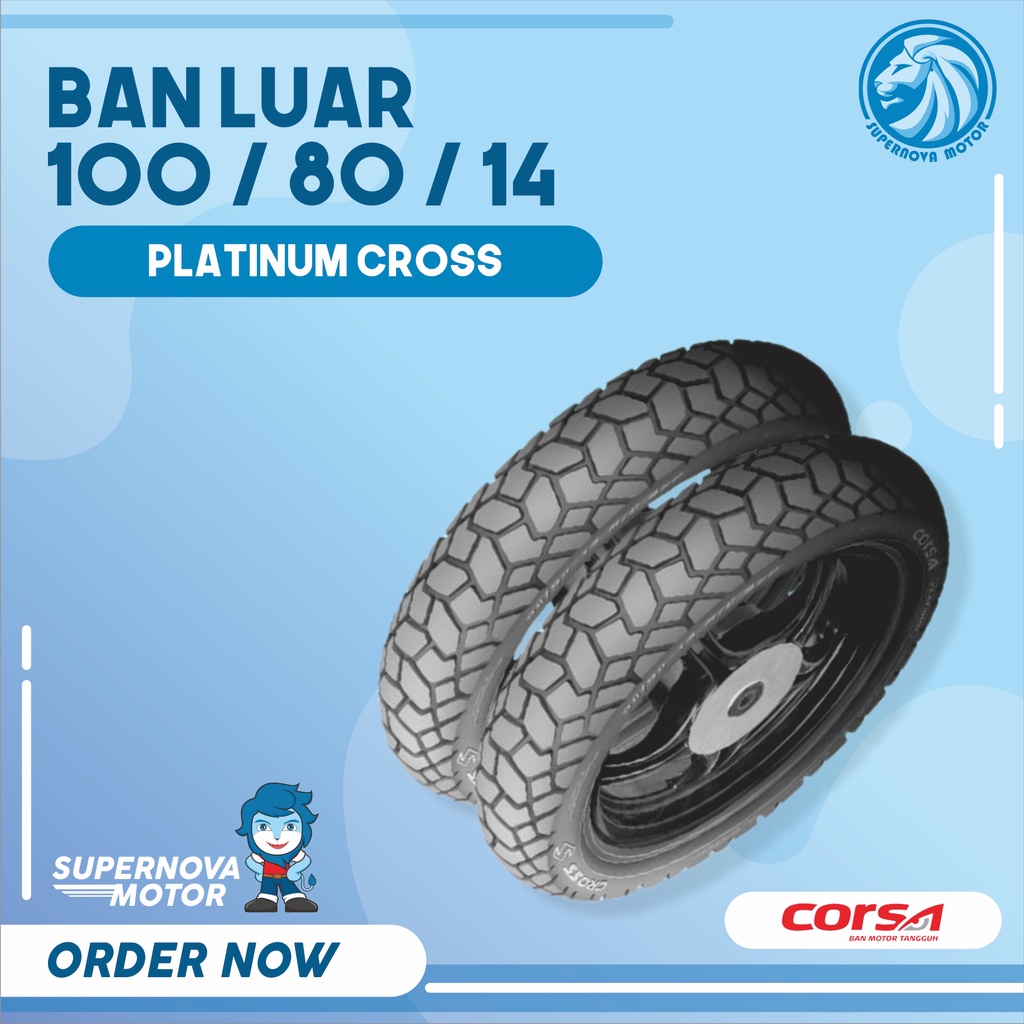 BAN LUAR CORSA PLATINUM 100 80 14 CROSS TUBELESS