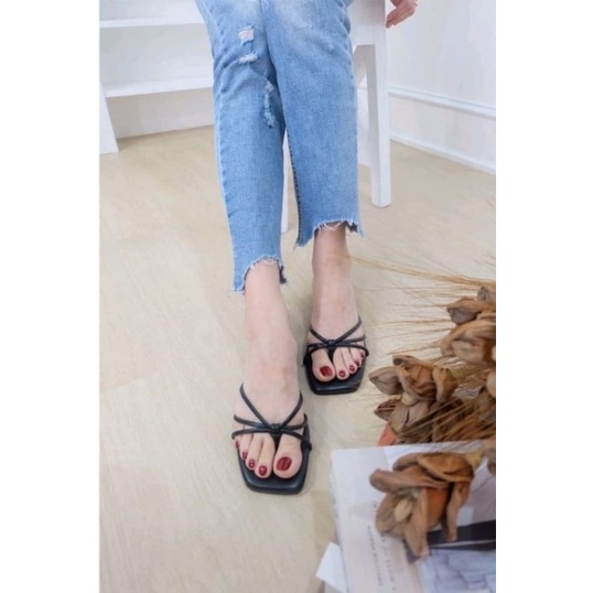 ABBUSHOES RN 08 flat jepit silang kaleza 1cm