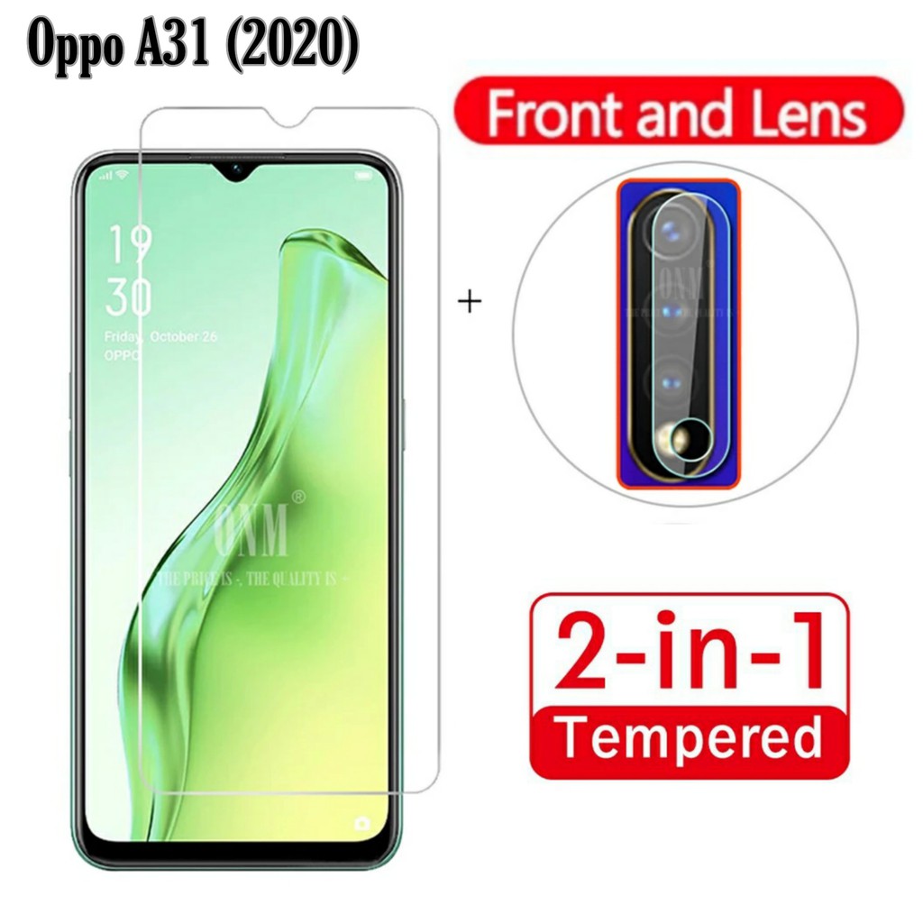 Tempered Glass OPPO A31 Paket Pelindung Layar Kamera Belakang