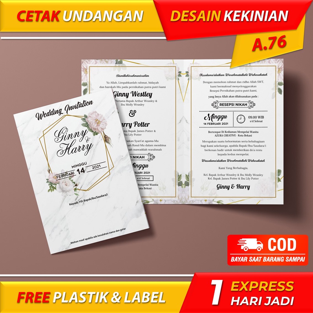 Jual CETAK KARTU UNDANGAN PERNIKAHAN MURAH - NIKAH KHITANAN CUSTOM ...