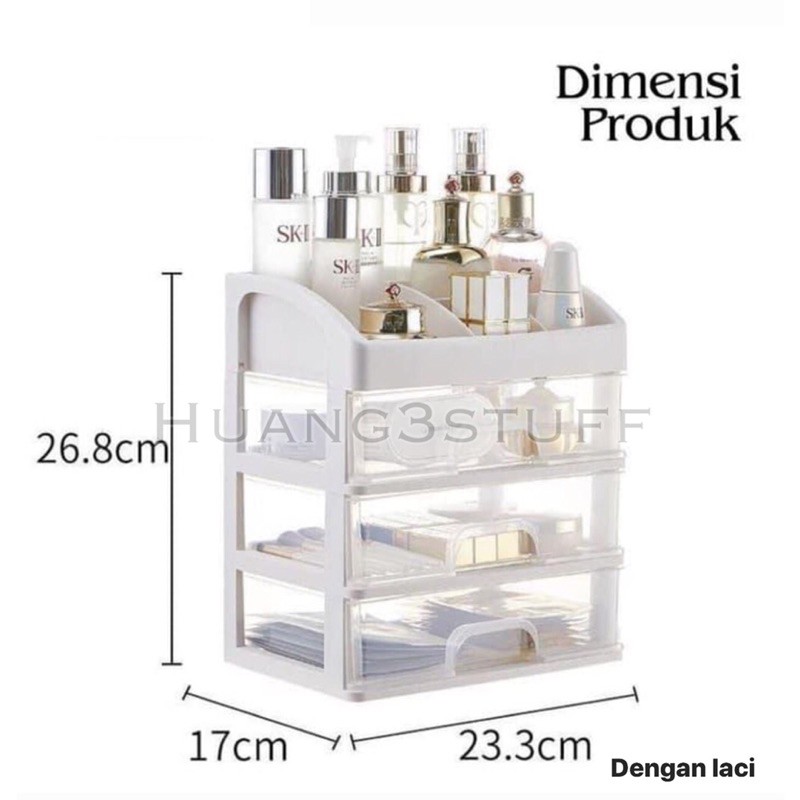 Rak Kosmetik Laci Multifungsi / Rak Kosmetik Laci Drawer / Rak Kosmetik 3 Susun / Rak Serbaguna