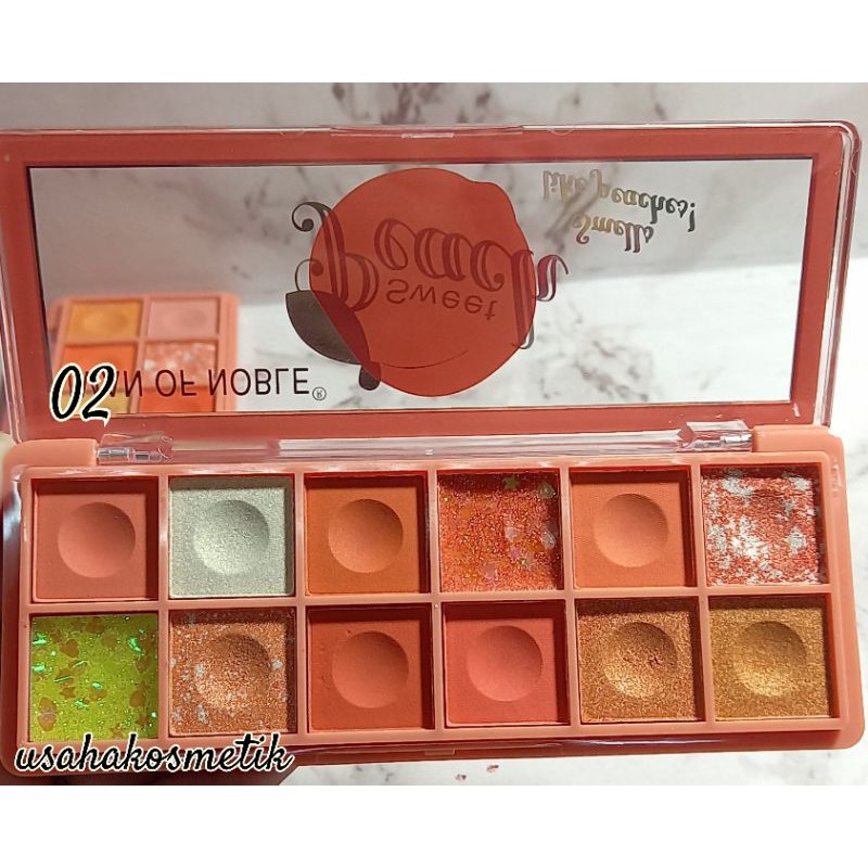 PROMO HOT !!! Perpcs EYESHADOW SWEET PEACH IMAN OF NOBLE PRO EXTRA MAKEUP PALLETE 12 WARNA