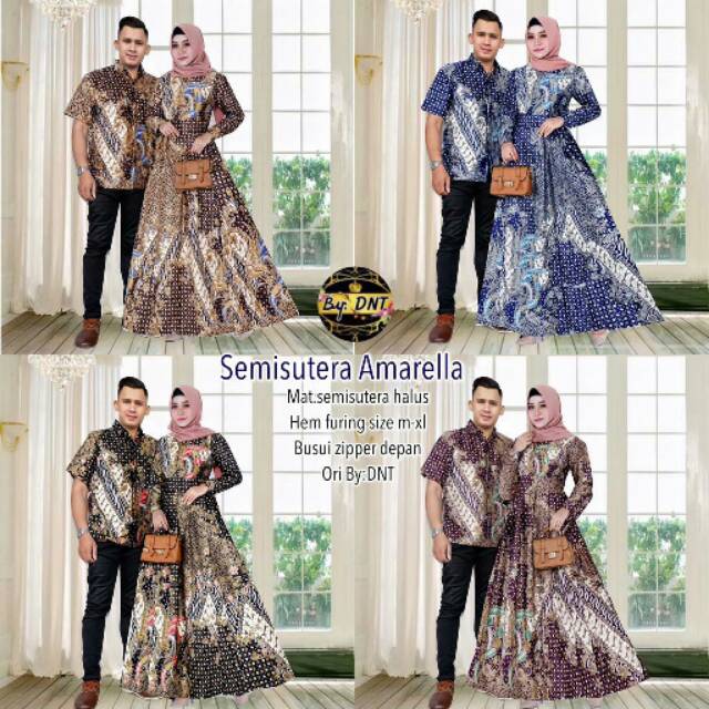 Baju Batik Couple Semisutra Amarella / Batik Sarimbit (geser lihat lain)