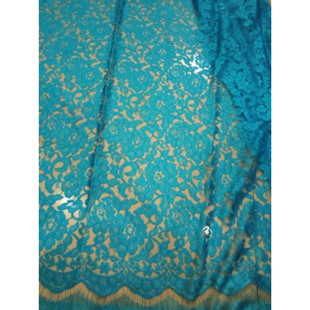 OBRAL CUCI GUDANG BROKAT SEMI PRANCIS FATMAWATI BIRU MUDA TOSKA