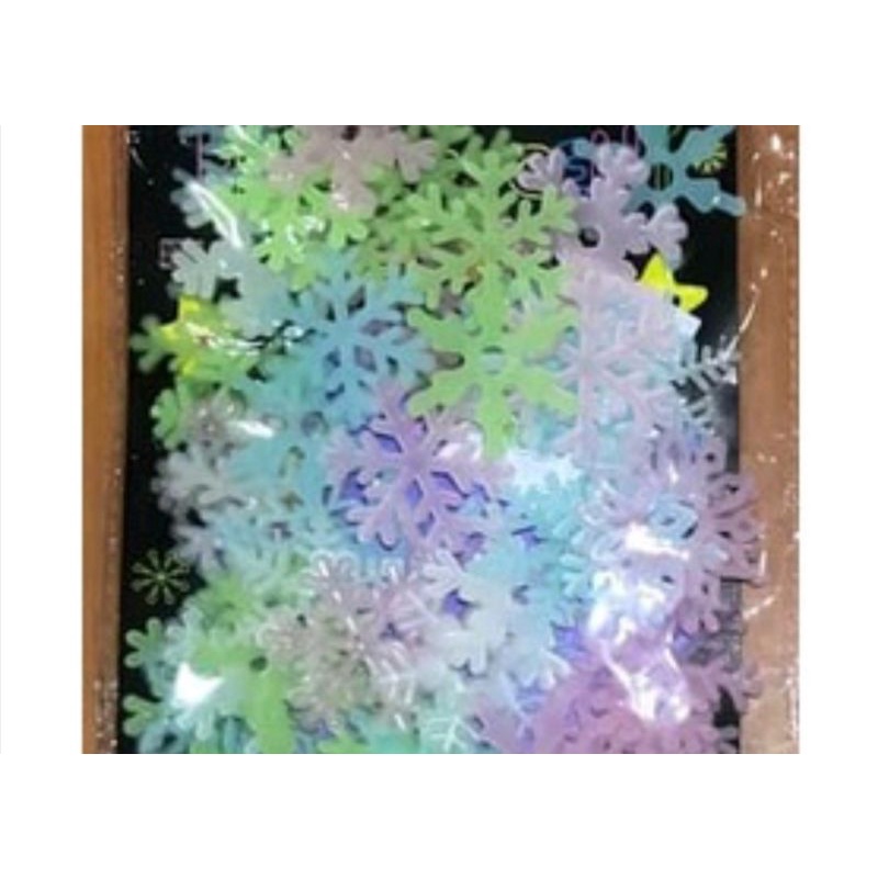 Stiker Salju Glow in dark Snow decoration isi 50 pcs