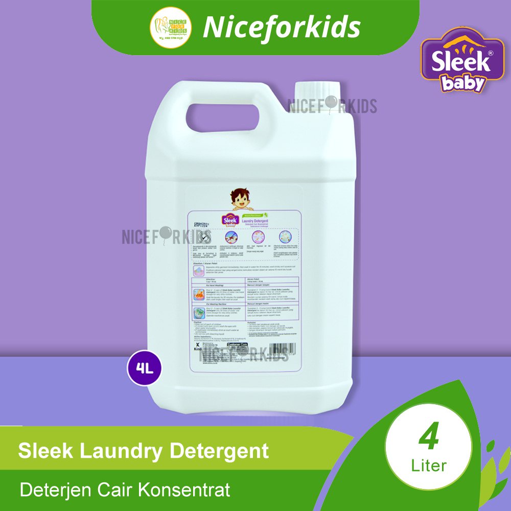 Sleek Baby Laundry Detergent 4 Liter / Detergen Pakaian Bayi