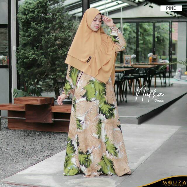 Nufha Gamis Motif Syari Original by Mouza