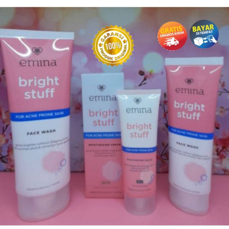 Paket Emina Bright Stuff Acne Prone Series Lengkap Skincare Khusus Acne dan Beruntusan