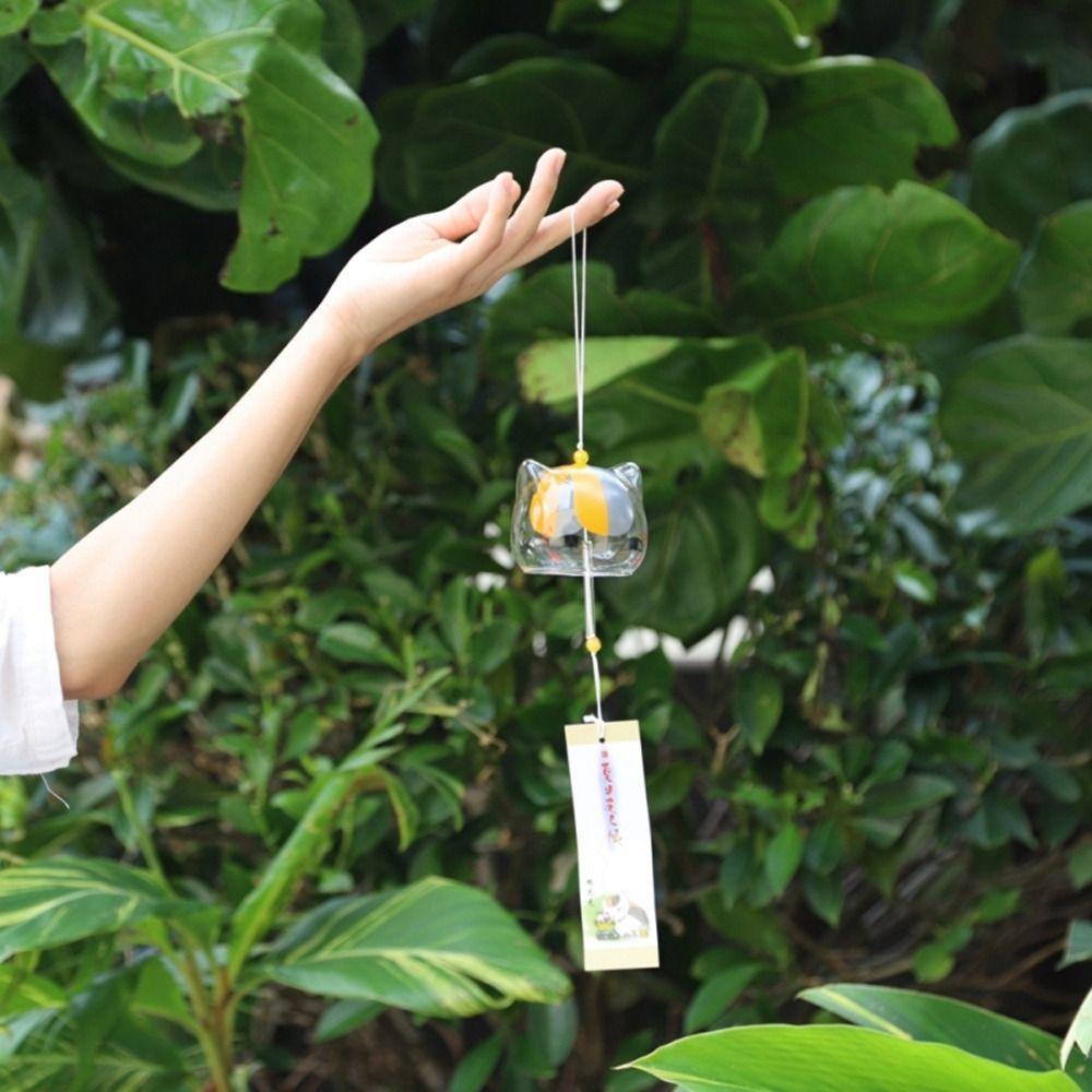 [Elegan] Wind Chime Kaca Transparan Gaya Jepang DIY Hadiah Bell Angin Bless Dekorasi Aksesoris