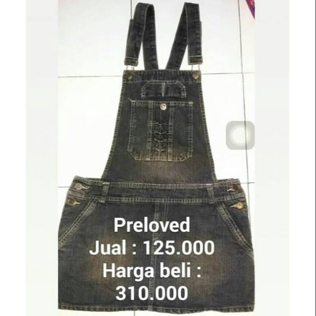 Overall jeans rok mini preloved