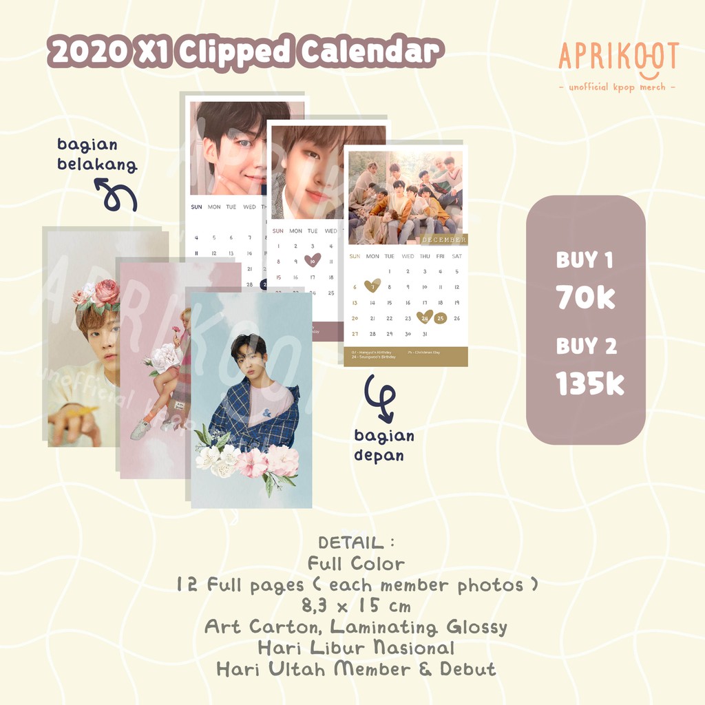 

X1 - Clipped Calendar 2020