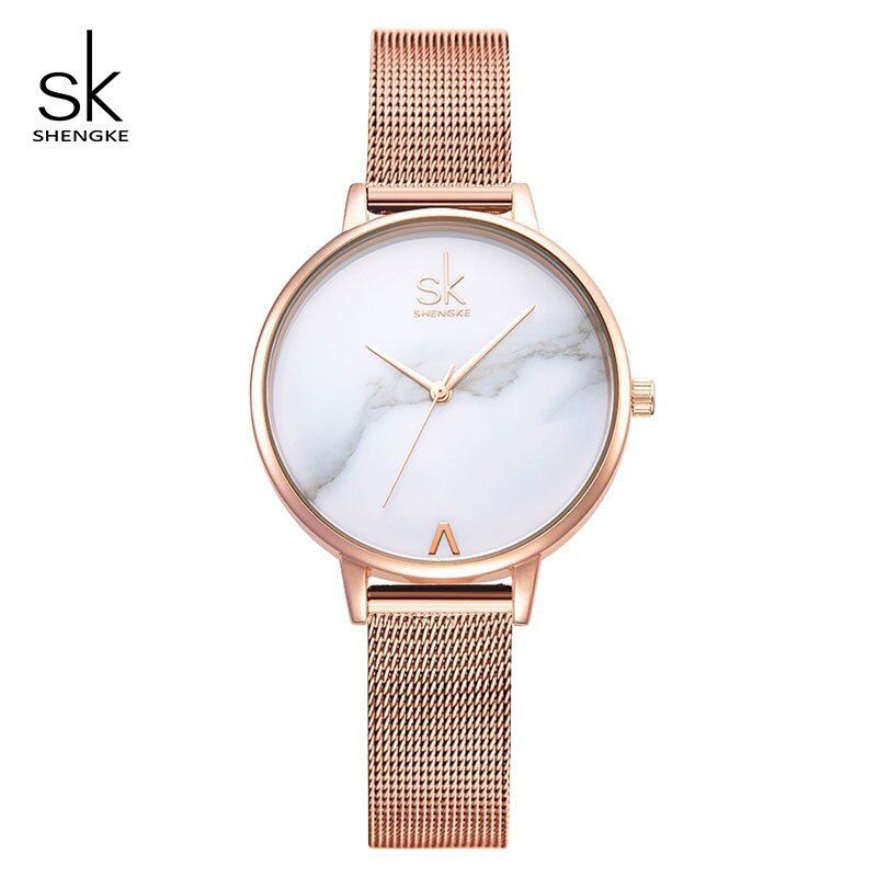 SHENGKE 0039 Jam Tangan Wanita Analog Tali Kulit WK-SBY