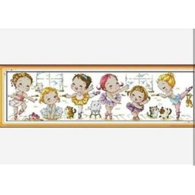 DIY Paket kristik anak balet penari balerina pola kain dancer cross stitch