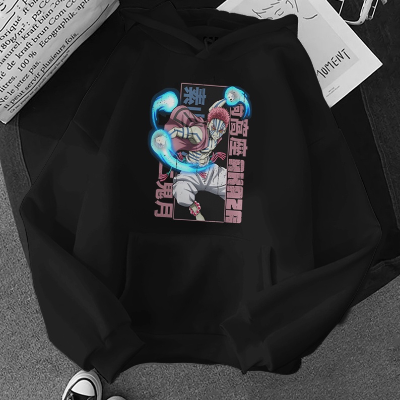 jaket hoodie AKAZA L-XL jaket demon slayer jaket anime hoodie anime jaket kimetsu no yaiba