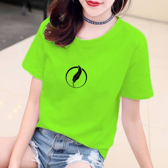 YOURSTYLE1119 - KAOS FEATHER CIRCLE BAJU KAOS WANITA DISTRO UNISEX OVERSIZE PRIA JUMBO CASUAL