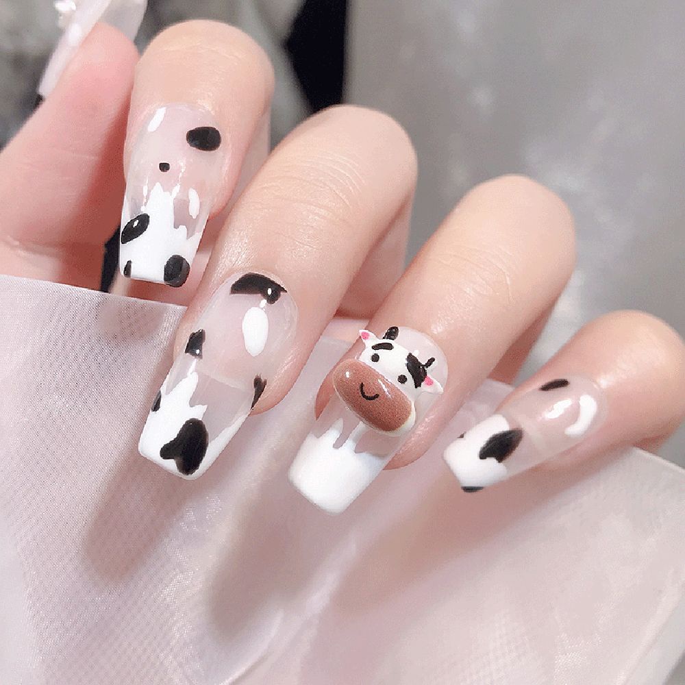 Mxbeauty Ornamen Kartun Sapi Anjing Kucing Bahan Resin Gaya Jepang Untuk Dekorasi Nail Art