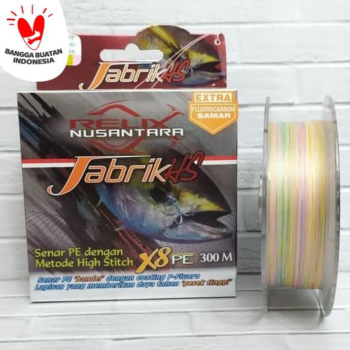 READY STOCK Senar Pe Relix Nusantara Jabrik HS X8 Pe 0.8 - 300m Senar Pancing