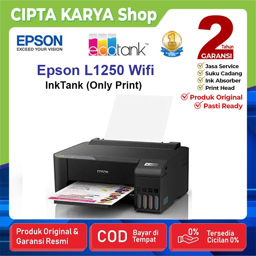 Jual Printer Epson L1250 Wifi Inktank Printer Print Only Shopee Indonesia 6895